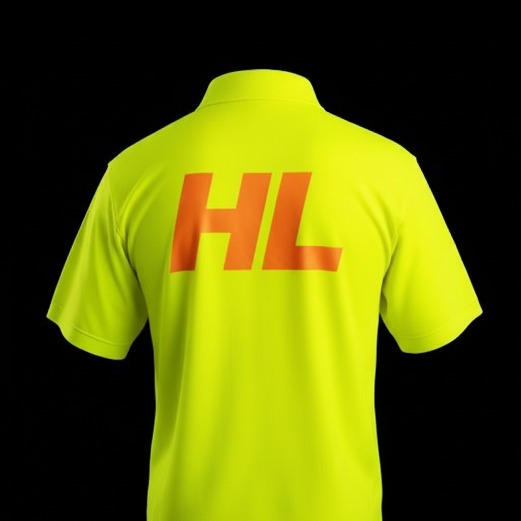 Hi-vis polo with rear logo